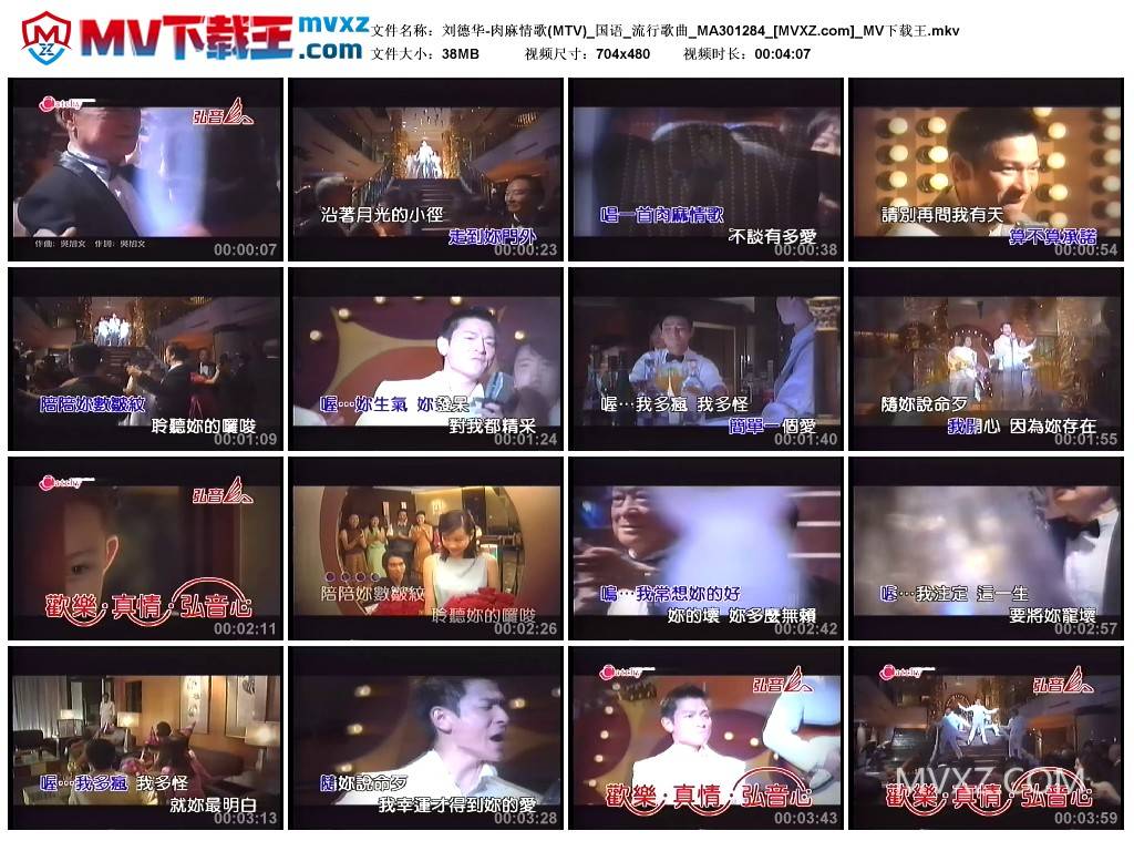 刘德华-肉麻情歌(MTV)_国语_流行歌曲_MA301284